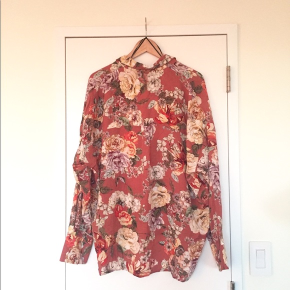 LAST!! Zara -Oversized Floral Pink Blouse (NEW) - Picture 6 of 8